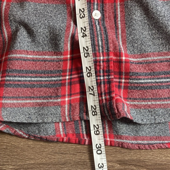 Mens EUC TOPMAN Red Flannel Button Down Shirt Medium - Picture 6 of 7